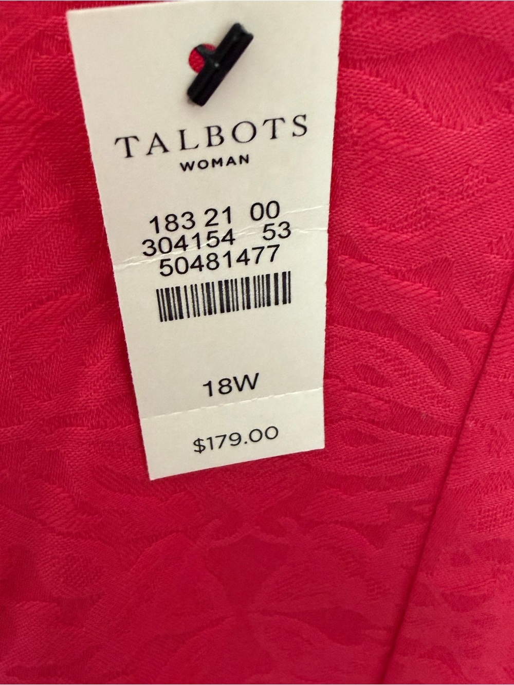 Talbots Woman 18W NWT Coral Pink Floral Jacquard Fit & Flare Dress - Picture 3 of 11